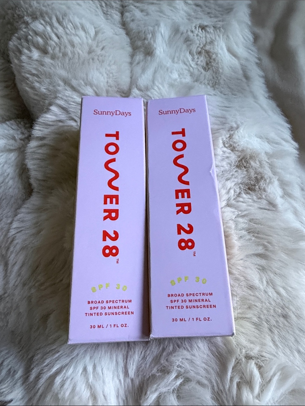 Tower 28 SunnyDays Tinted Mineral Sunscreen - Light Pink & Red Accents